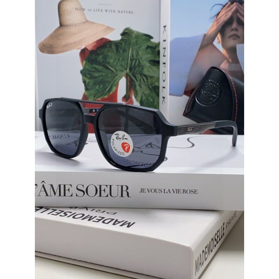 Ray-Ban RB4228 Square Sunglasses (Black with Silver Accent)